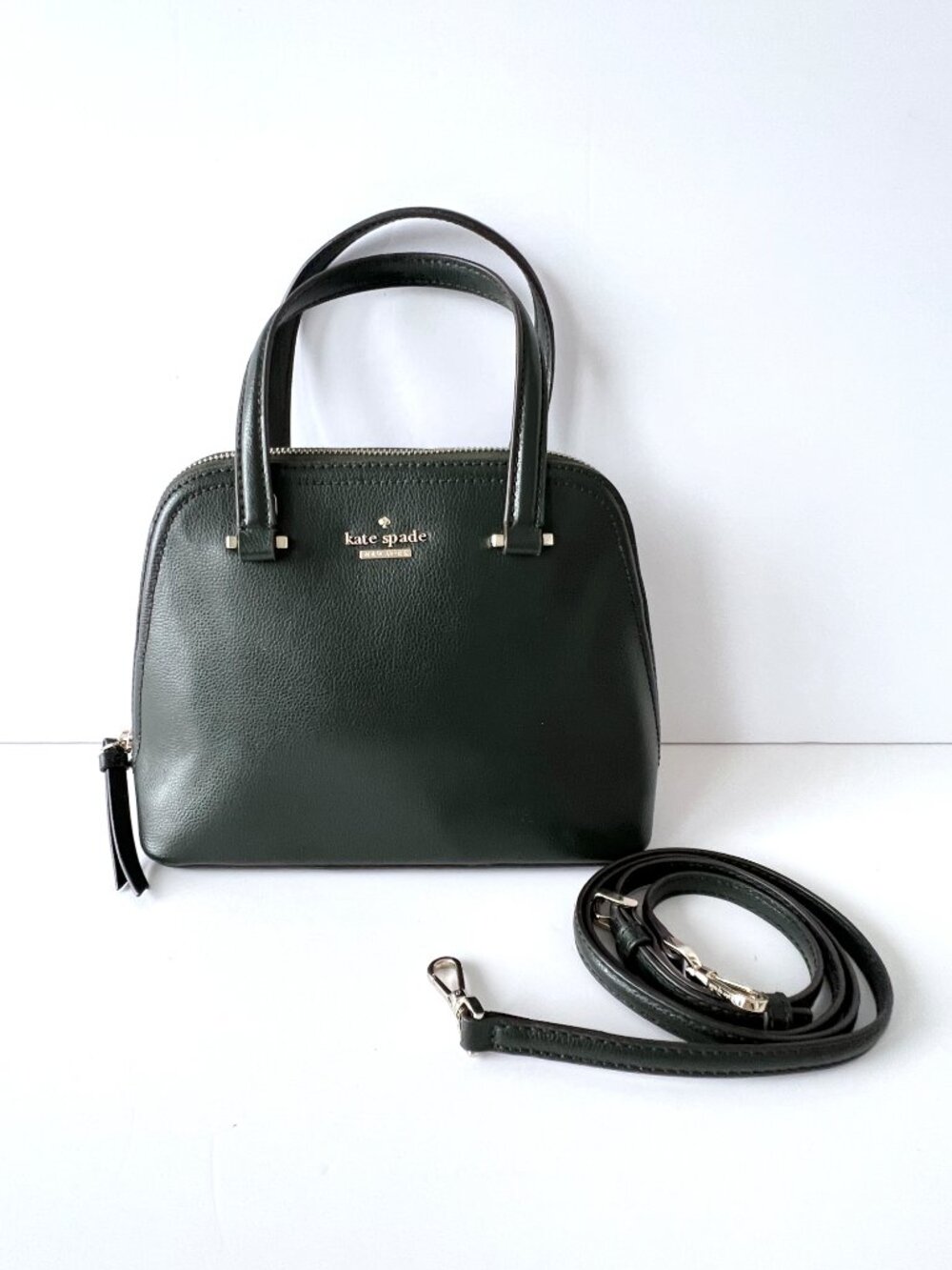 Kate Spade New York Patterson Drive Dome Satchel Leather Dark Spruce Green, LN!